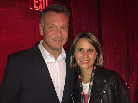 Wálter Kolm, mánager de Maluma, y Katsy Olivella, de Coca-Cola