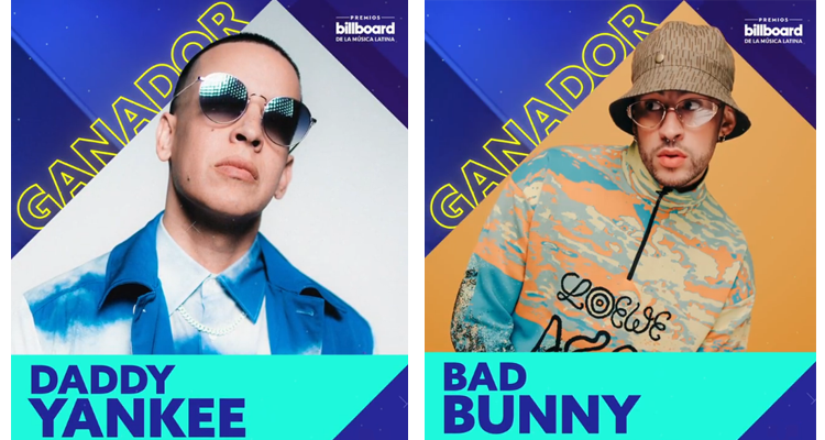 Daddy Yankee y Bad Bunny arrasan en los Premios Billboard